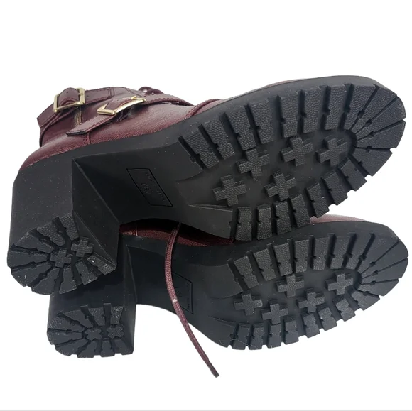 Sun + Stone Ivvie Lug Sole Booties  Wine 8 - Picture 4 of 4